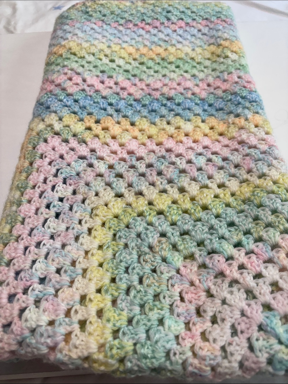Handmade Pastel Crochet Baby Blanket